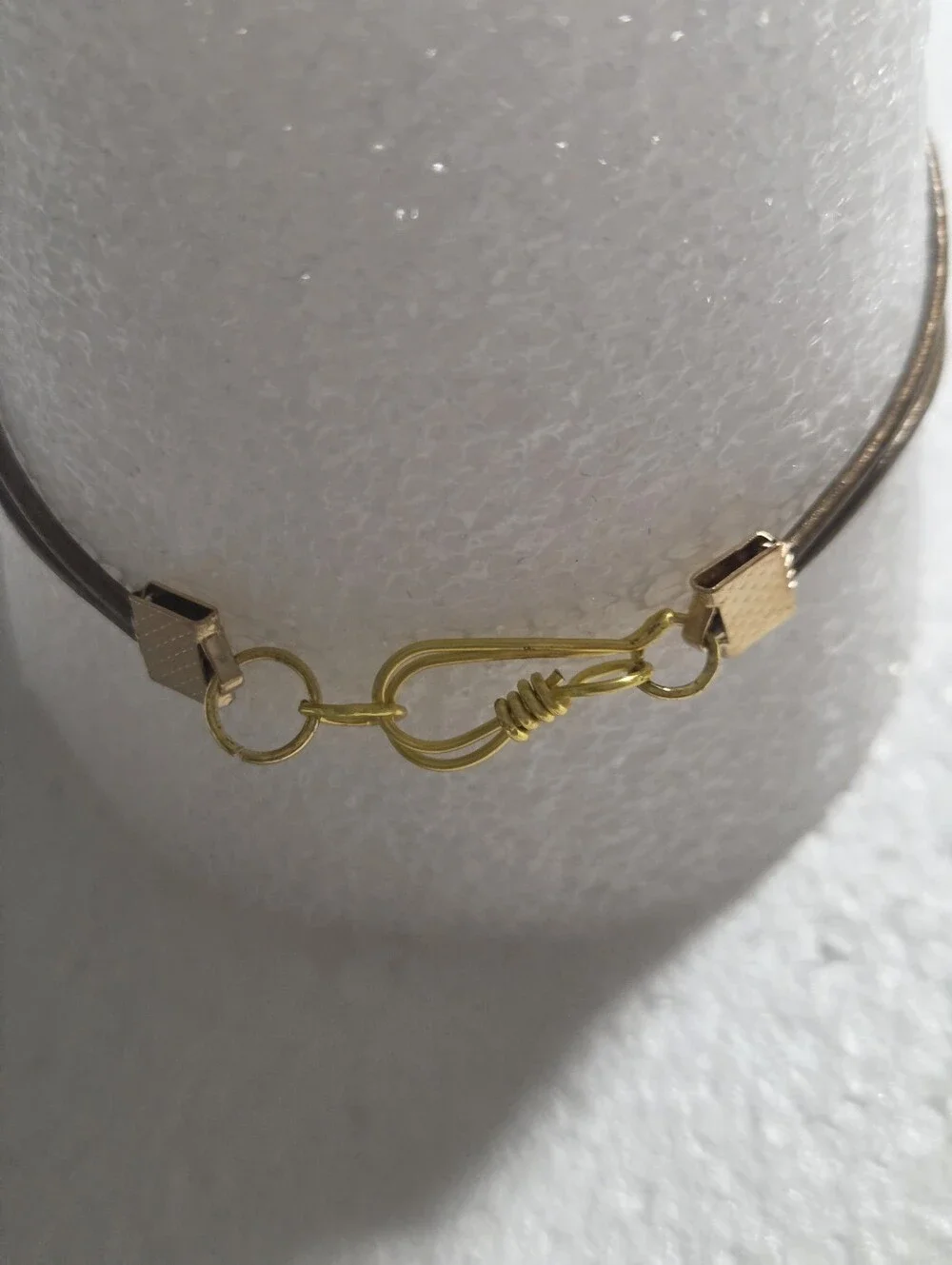 Handcrafted Women’s Brown Leather and Gold Accent Bracelet
